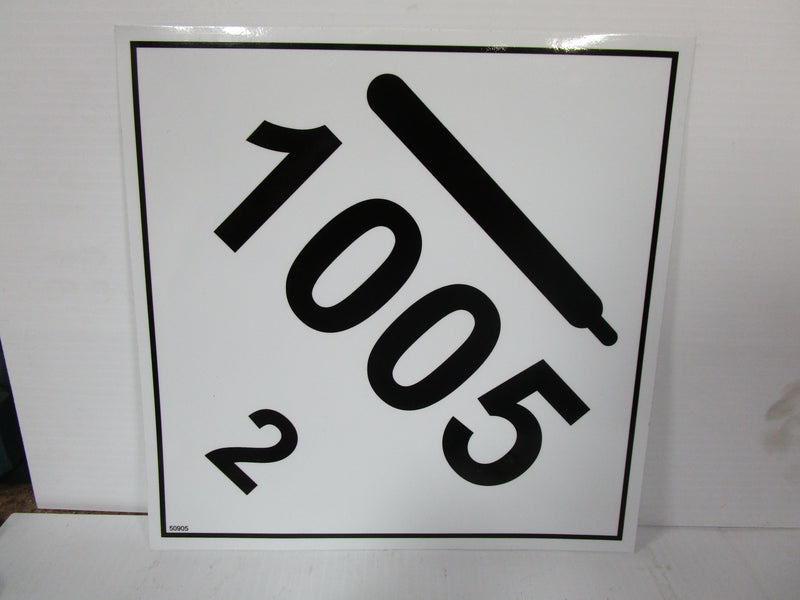 Decal "Placard UN 1005 Compressed Gas" Black 10-3/4" Overall HT x 10-3/4" Overall LG