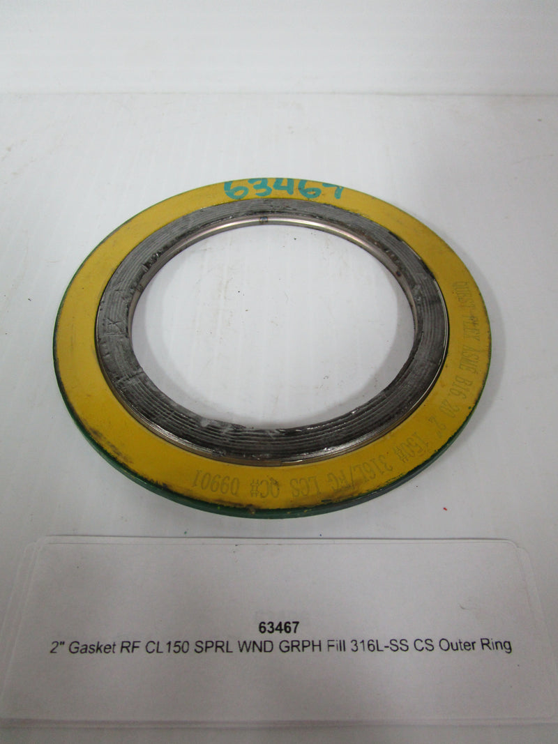 2" Gasket RF CL150 SPRL WND GRPH Fill 316L-SS CS Outer Ring