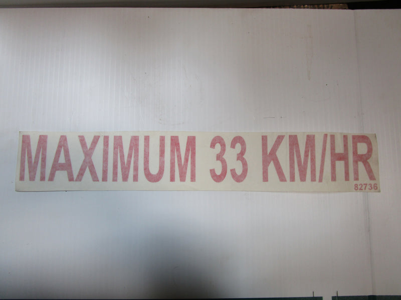 Decal "Max Speed 33km/h"-15"x2"-Red Vinyl