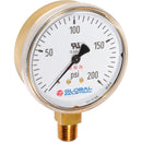 GA Press 1/4" MNPT 2-1/2" Dial BTM MNT LF 0-400 PSI Dual Scale (kPa) -4F to 158F SS WGI Elite 250