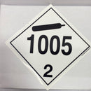 Decal "Placard UN 1005 Compressed Gas" Black 8-3/4" H X 8-3/4" L- 10 Yr Vinyl