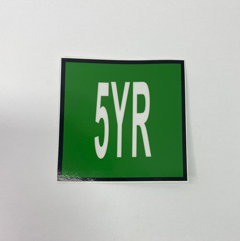 Decal "5 Year Rectangle"-Green-4"x4"
